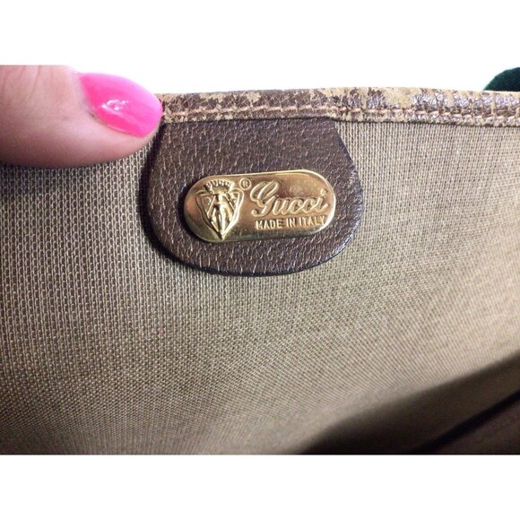 Gucci Vintage Tote Bag Shoulder Bag Handbag GG Authentic - Picture 2 of 9